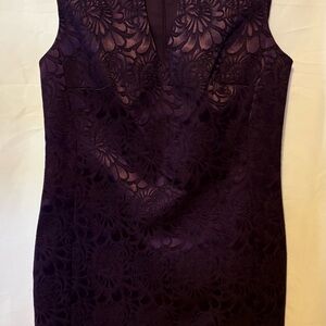 connected apparel Purple Floral Lace Sheath Dress